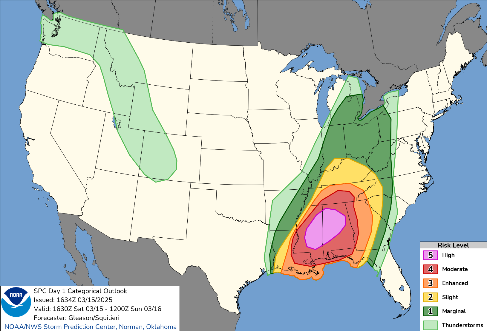 New Graphical Depiction of SPC Day 1 Convective Outlook