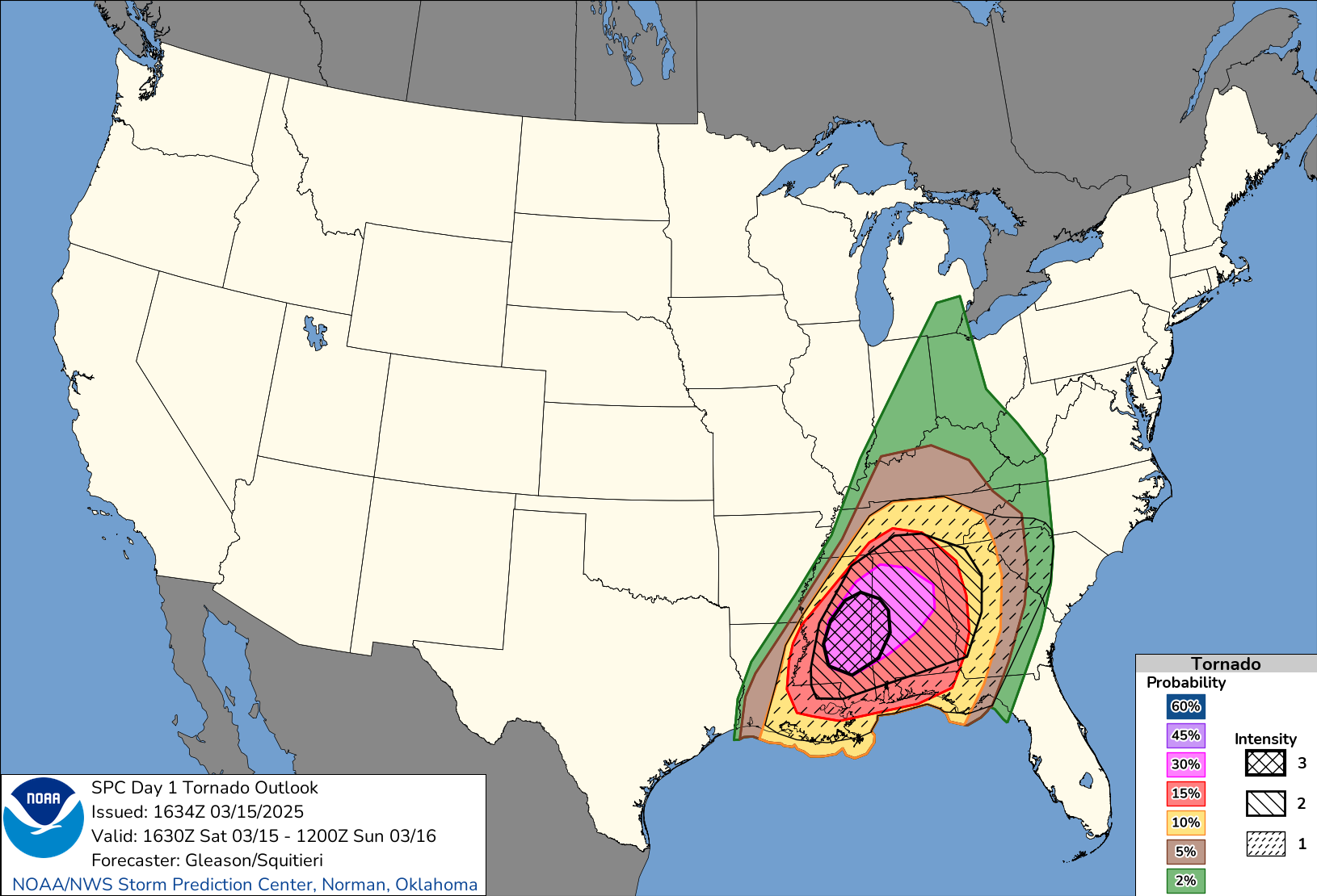 Tornado Probabilities with Conditional Intensities